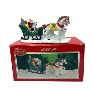 Vintage Dickens Collectables Hand-Painted Porcelain Santa’s Christmas Sleigh